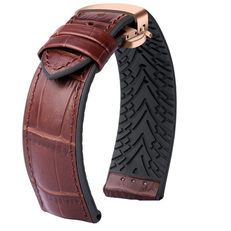 Rolex Water Ghost IWC Maurice Leather Watch Band Waterproof Rubber Silicone Watch Band Male